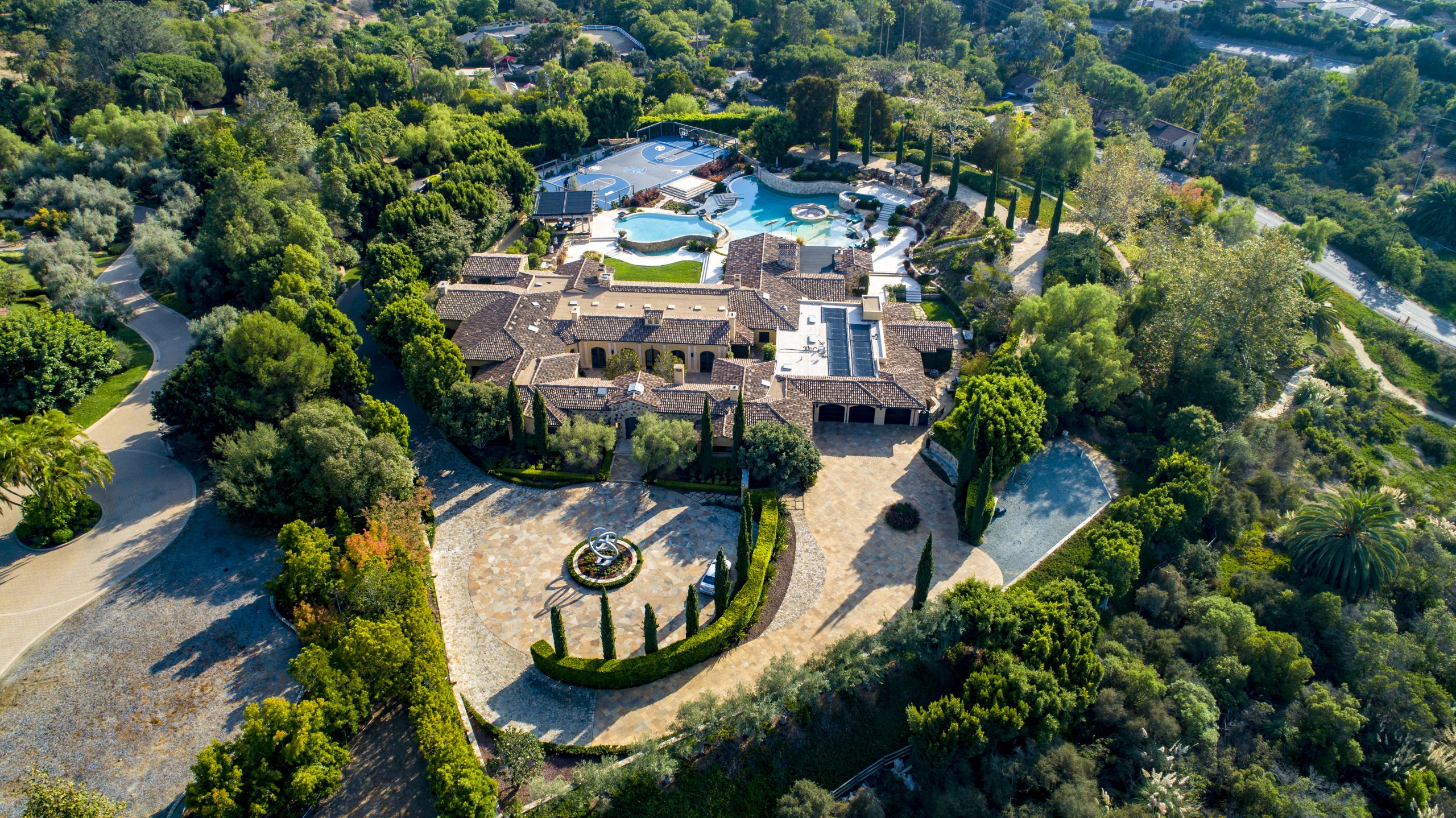 Real estate drone aerial photography example showing a luxury property from above