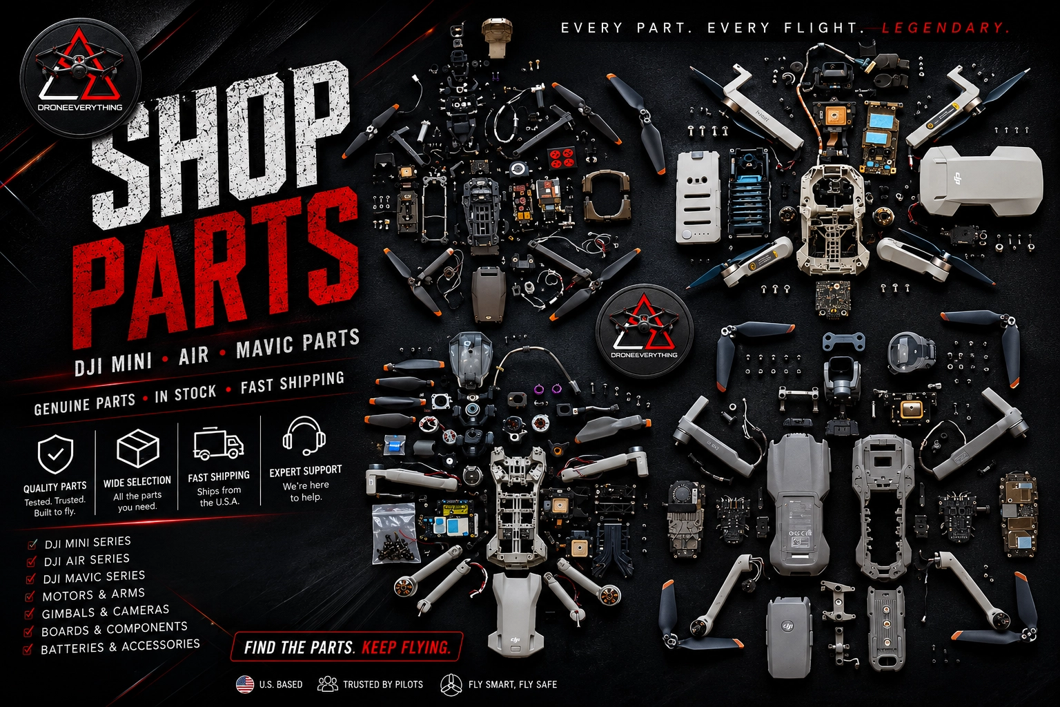 DroneEverything Shop DJI drone parts and replacement parts